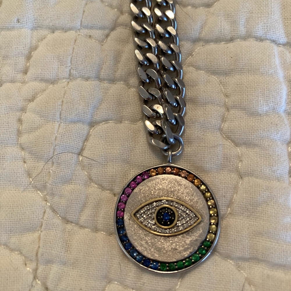 Effy Collection Evil Eye multi Sapphire / Diamond Pendant Necklace